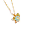 Cute Animal Head Necklace Copper Plated 18k Real Gold Pendant Jewelry Wholesale