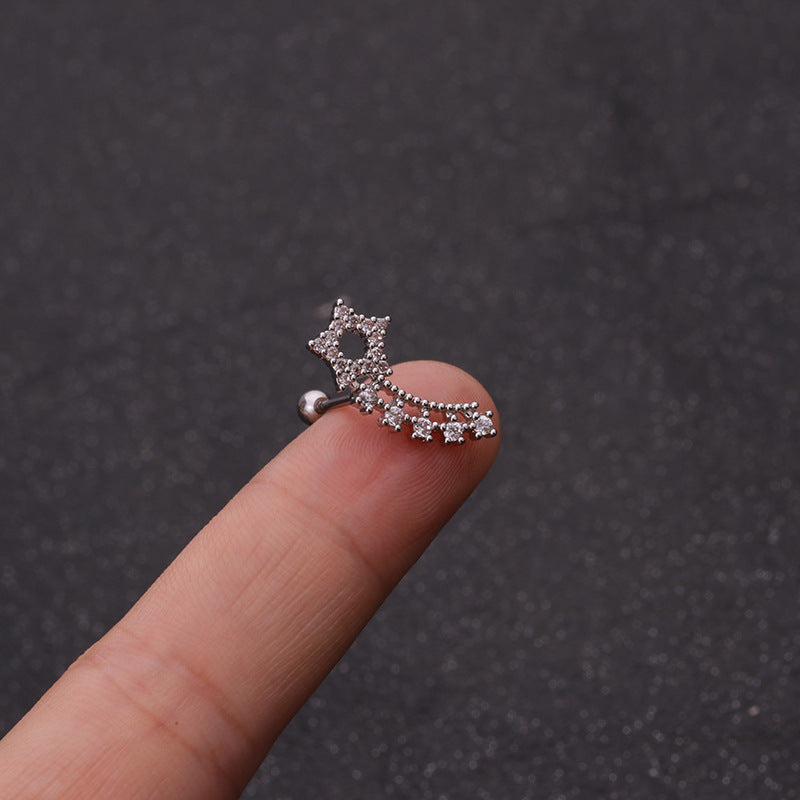 Lady Star Metal Earrings Ear Studs