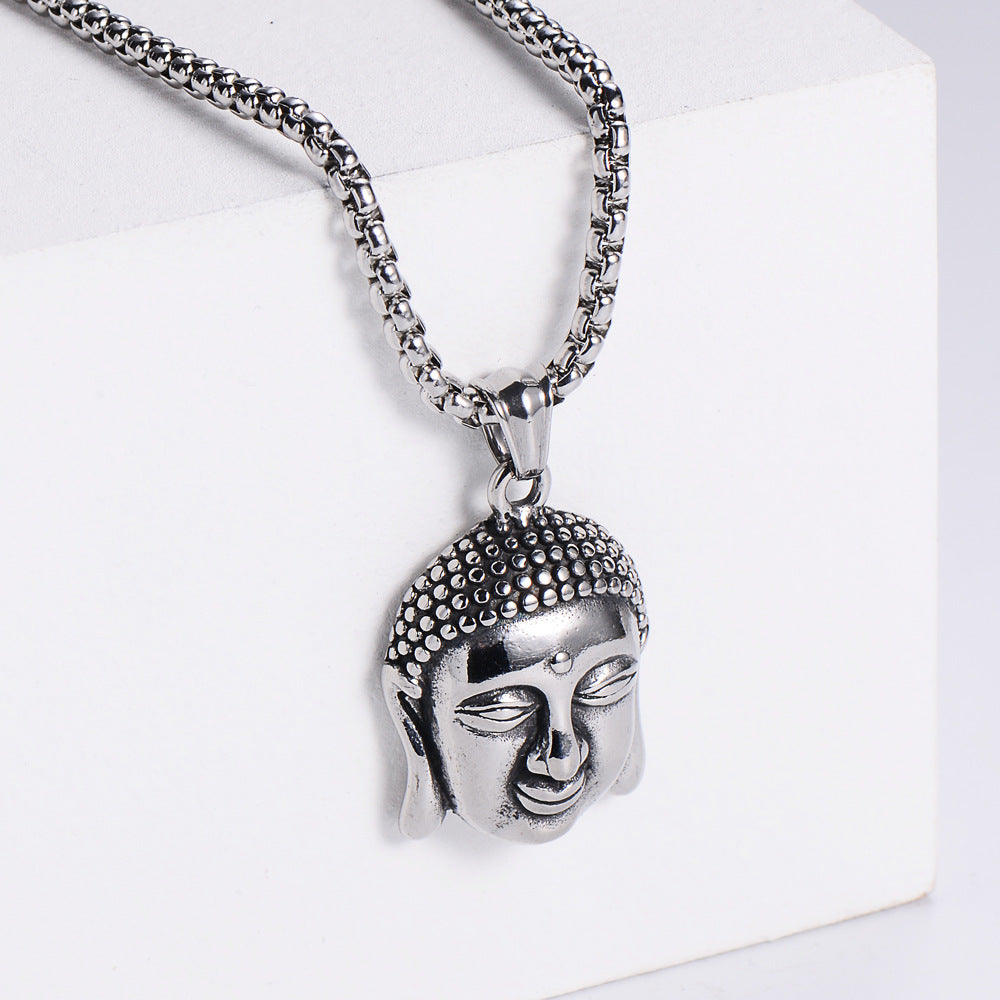 Chinese Style Buddhist Religious Jewelry Wholesale Buddha Portrait Men's Pendant Necklace