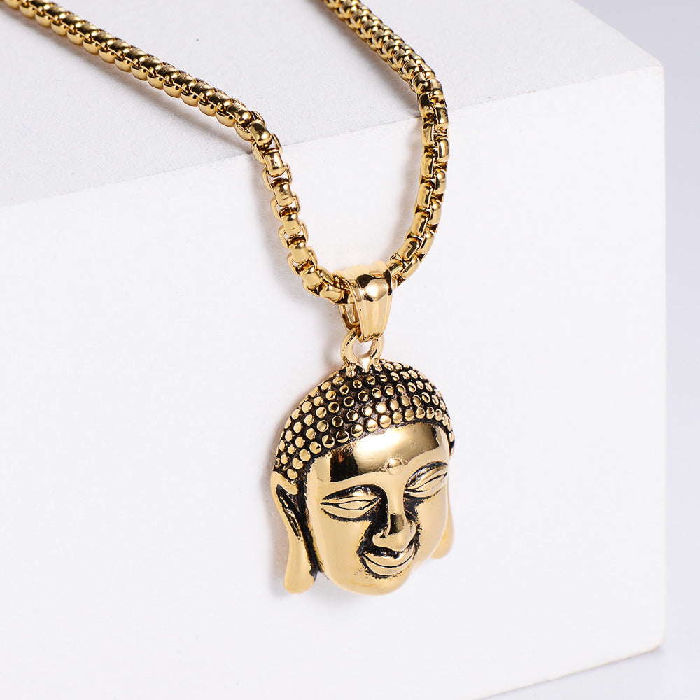 Chinese Style Buddhist Religious Jewelry Wholesale Buddha Portrait Men's Pendant Necklace