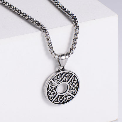 Cute Small Double Hollow Round Knot Stainless Steel Pendant Men And Women Wearable Necklaces