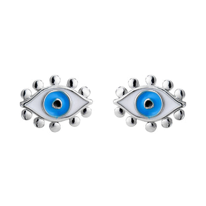 Hecheng Ornament Dripping Oil Eye Stud Earrings European And American Style Personalized Women's Stud Earrings Ornament Accessories