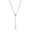 Colored Stone Virgin Mary Necklace Stainless Steel Plated 18k Color Preserving