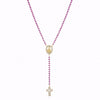 Colored Stone Virgin Mary Necklace Stainless Steel Plated 18k Color Preserving