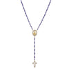 Colored Stone Virgin Mary Necklace Stainless Steel Plated 18k Color Preserving