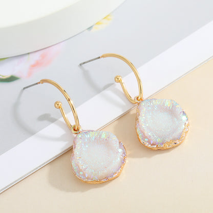 Jewelry Imitation Natural Stone Necklace Water Drop Resin Agate Piece Pendant Necklace Earring