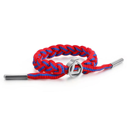 Hip-Hop Sports Letter Rope Titanium Steel Knitting Men's Bracelets