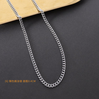 Simple Titanium Steel Plated 18k Gold Jewelry Bare Chain Necklace