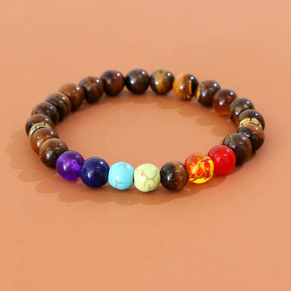 New Volcanic Stone Natural Stone Tiger Eye Stone Agate Beads Colorful Bracelets