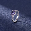 Zircon Heart-Shaped Amethyst Ring European Fashion Purple Zircon Ring Jewelry