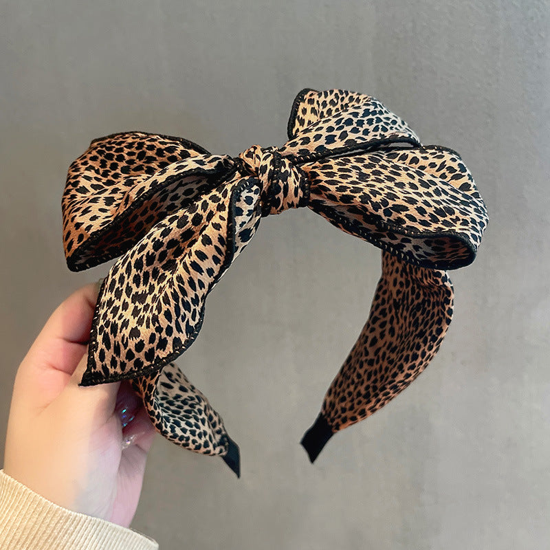 Korean Fashion Hair Accessories Female Retro Leopard Print Wide-Brim Headband Wholesale