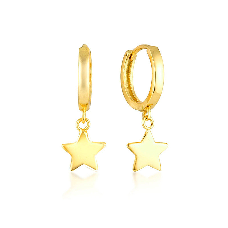 Fashion Five-pointed Star Glossy Star S925 Silver  Earrings