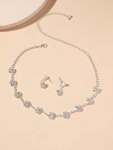 Women's Fashion Crystal Necklace And Earring Set Wholesale