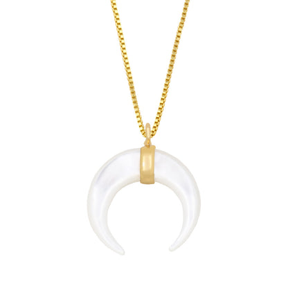 Fashion Geometric Shell 18k Gold Plated Pendant Necklace In Bulk