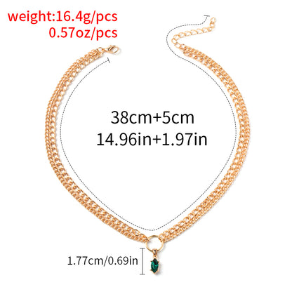 Fashion Diamond Chain Double Layer Necklace