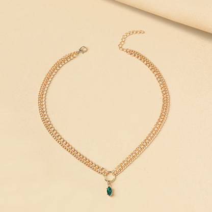 Fashion Diamond Chain Double Layer Necklace