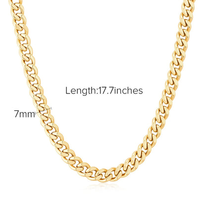 Twisted Cuban Chain 18k Gold Plated Stainless Steel Necklace Hip Hop Necklace Wholesale