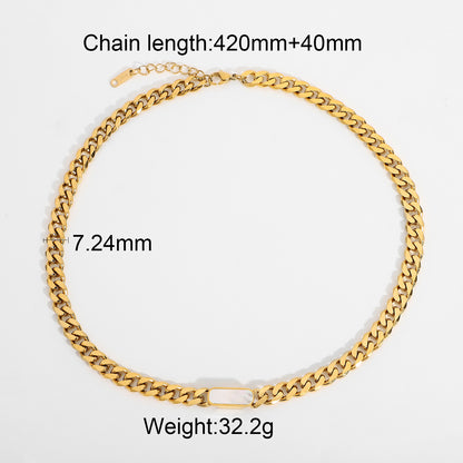 Twisted Cuban Chain 18k Gold Plated Stainless Steel Necklace Hip Hop Necklace Wholesale