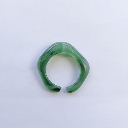 European And American Color Resin Cold Wind Ring Transparent Color Ring Acrylic