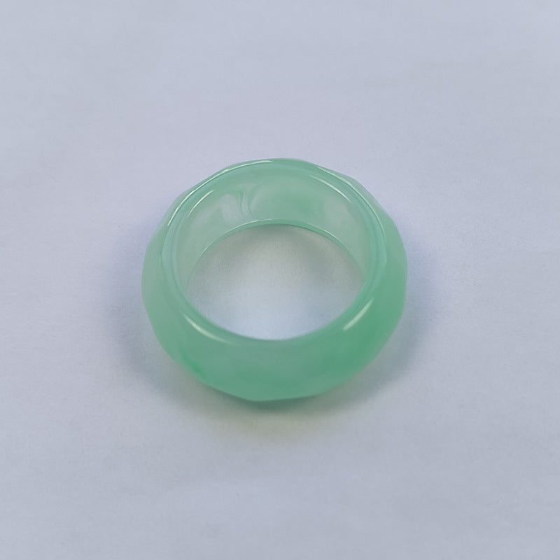 European And American Color Resin Cold Wind Ring Transparent Color Ring Acrylic