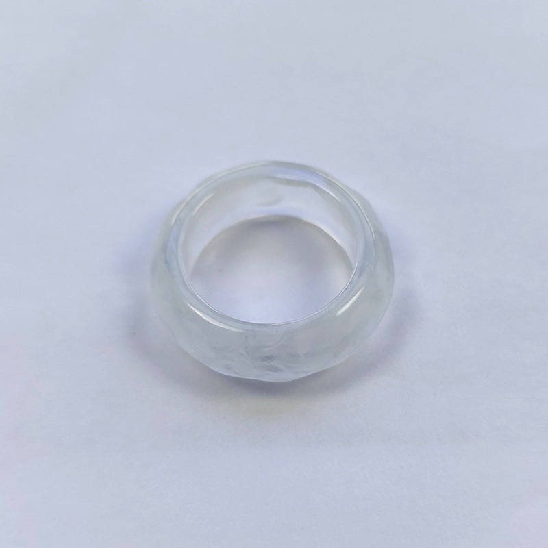 European And American Color Resin Cold Wind Ring Transparent Color Ring Acrylic