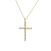 Europe And America Religious Jewelry Copper Plated 18k Gold Zircon Cross Pendant Necklace