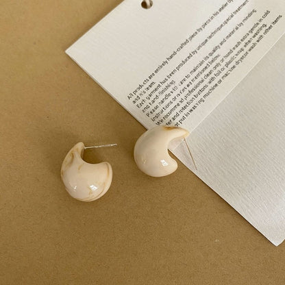 Retro Simple Fashion Small New Resin Imitation Stone Water Drop Earrings