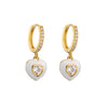 Retro Micro-inlaid Zircon Oil Drop Color Heart Starfish Lightning Earrings