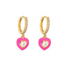 Retro Micro-inlaid Zircon Oil Drop Color Heart Starfish Lightning Earrings