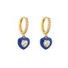 Retro Micro-inlaid Zircon Oil Drop Color Heart Starfish Lightning Earrings