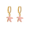 Retro Micro-inlaid Zircon Oil Drop Color Heart Starfish Lightning Earrings