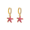 Retro Micro-inlaid Zircon Oil Drop Color Heart Starfish Lightning Earrings