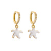 Retro Micro-inlaid Zircon Oil Drop Color Heart Starfish Lightning Earrings