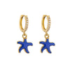 Retro Micro-inlaid Zircon Oil Drop Color Heart Starfish Lightning Earrings