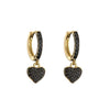 Fashion Micro-inlaid Zircon Colored Diamonds Two-tone Electroplating Heart-shaped Earrings