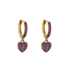 Fashion Micro-inlaid Zircon Colored Diamonds Two-tone Electroplating Heart-shaped Earrings