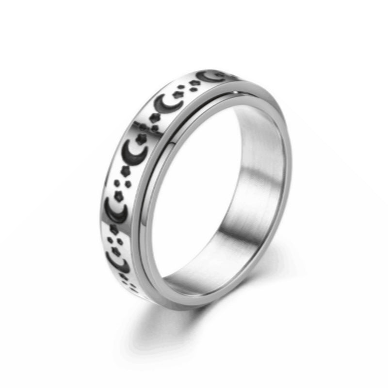 Sources Wholesale Xingyue Couple Ring Double-layer Rotating Dynamic Decompression Anti-anxiety Pressure Titanium Steel Ring