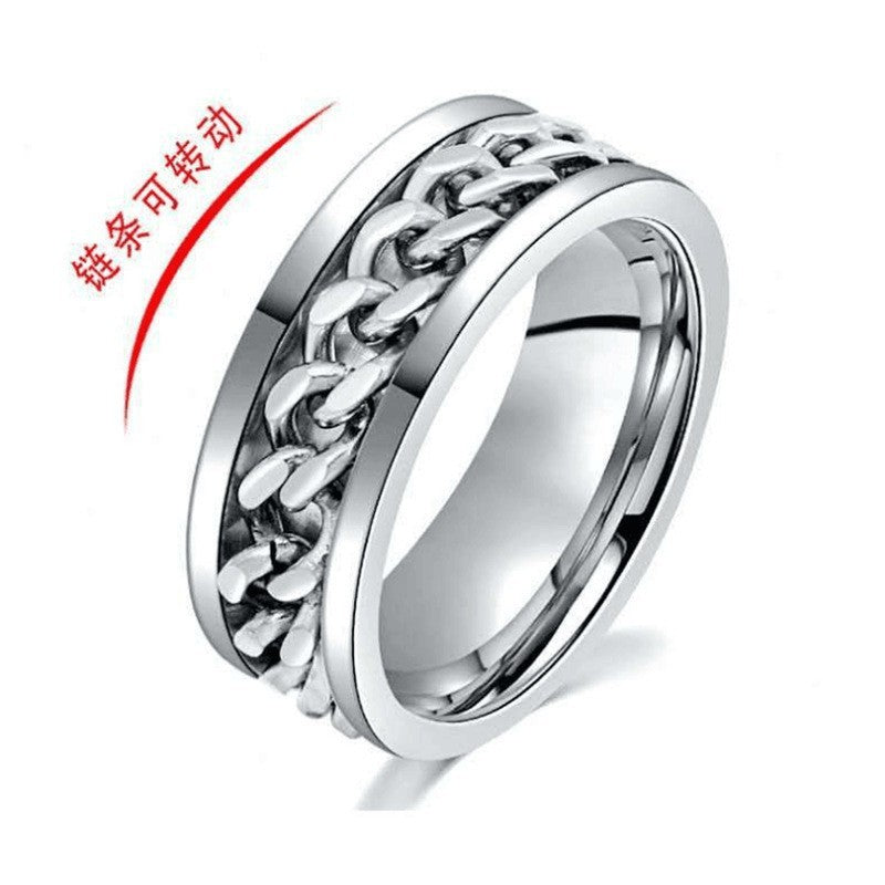 Sources Wholesale Xingyue Couple Ring Double-layer Rotating Dynamic Decompression Anti-anxiety Pressure Titanium Steel Ring