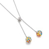 Fashion Mud Full Diamond Ball Stainless Steel Necklace