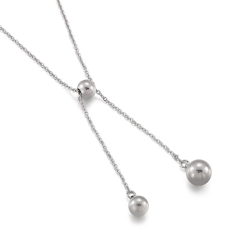 Fashion Geometric Titanium Steel Steel Ball Necklace