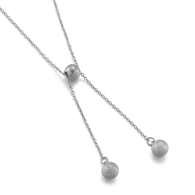 Fashion Geometric Titanium Steel Steel Ball Necklace