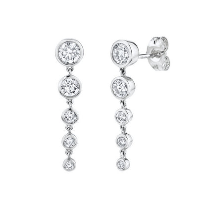 Chain Diamond Earrings Creative Zircon Micro Inlaid Earrings Accessories