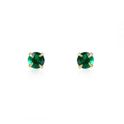 Fashion Simple Multicolor Zircon Four Claw Earrings