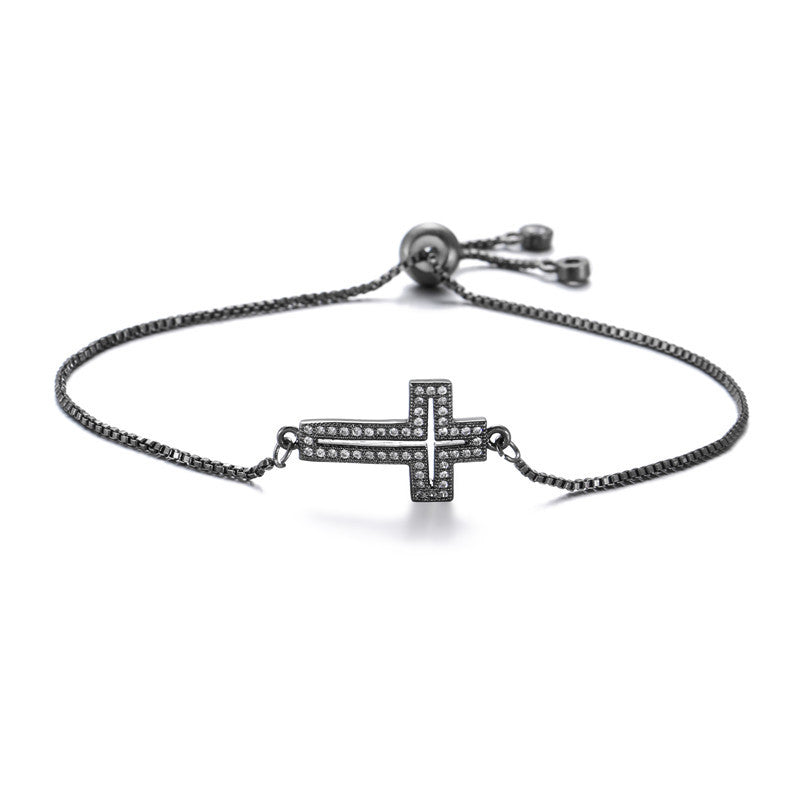 Hollow Cross Bracelet Adjustable European And American Jewelry