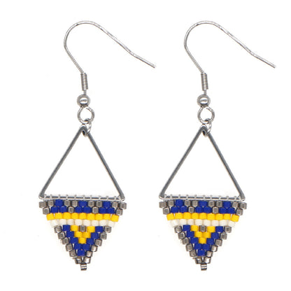 Bohemian Ethnic Style Miyuki Rice Bead Triangle Earrings