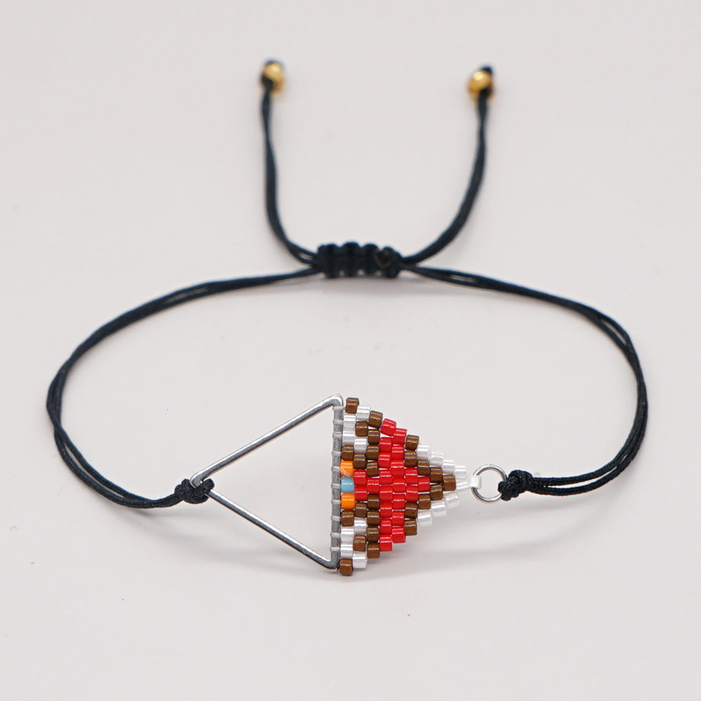 Ethnic Style Beads Hand-woven Triangle Geometry Bracelet