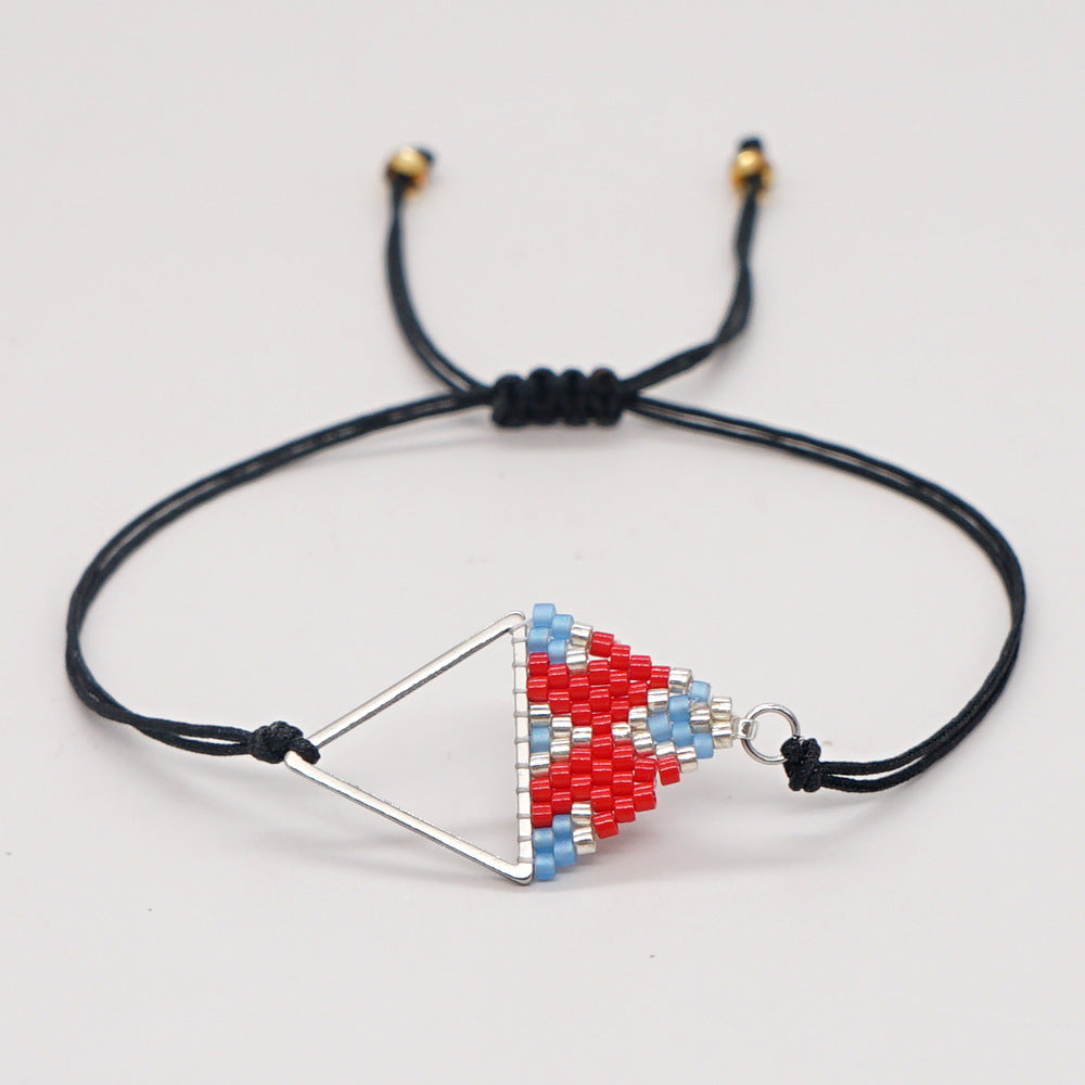 Ethnic Style Beads Hand-woven Triangle Geometry Bracelet