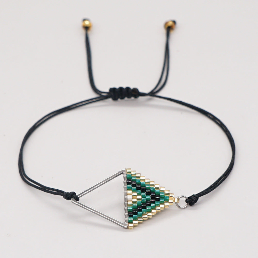 Ethnic Style Beads Hand-woven Triangle Geometry Bracelet