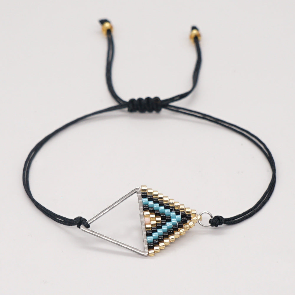 Ethnic Style Beads Hand-woven Triangle Geometry Bracelet