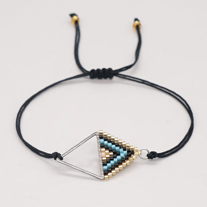 Ethnic Style Beads Hand-woven Triangle Geometry Bracelet